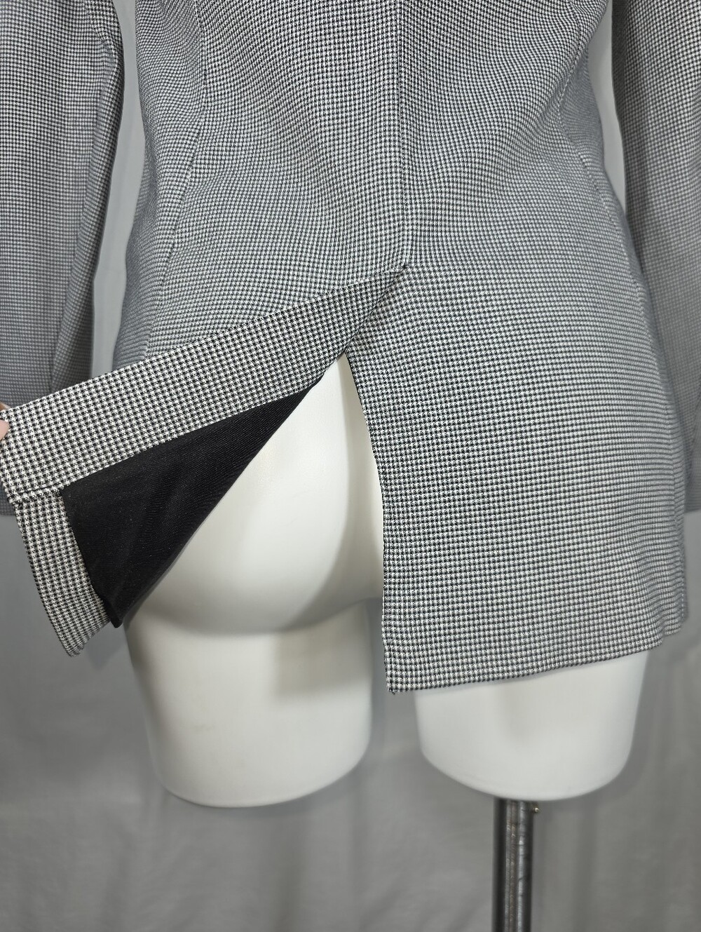 Nine West Micro Houndstooth Blazer Jacket XS | Career Chic | Classic Tailor - Picture 4 of 6